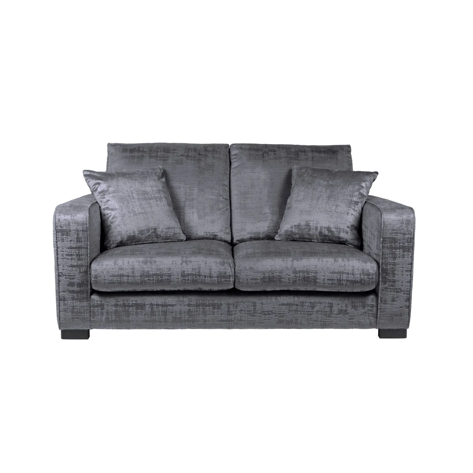 Carson Distressed Velvet 2 Seater Sofa Grey