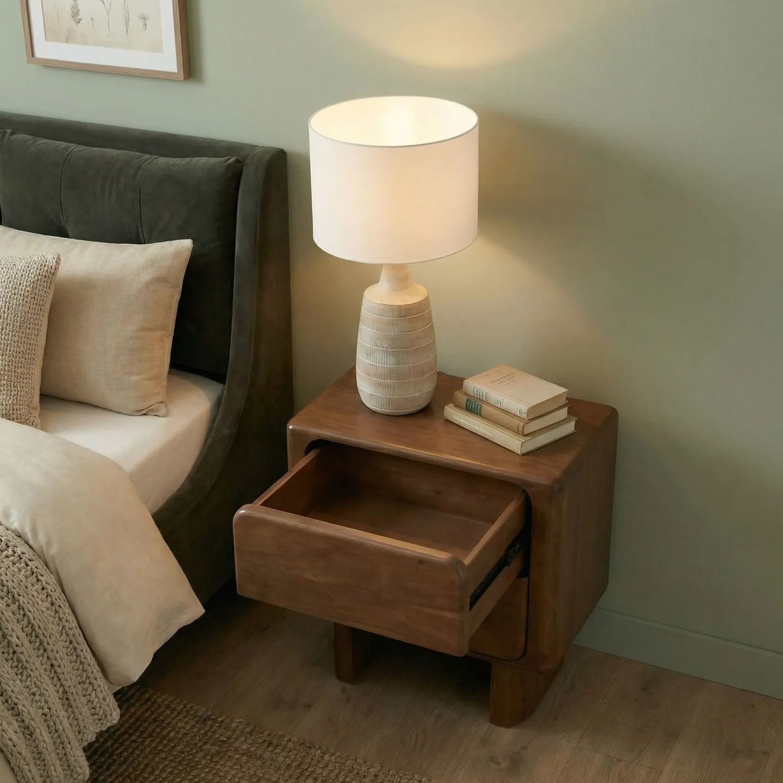 Zerina Bedside 55X43X55Cm Table, Acacia Wood | Barker & Stonehouse 4