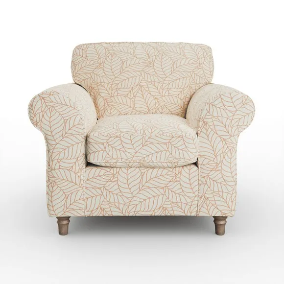 Flori Woven Leaf Fabric Armchair 6