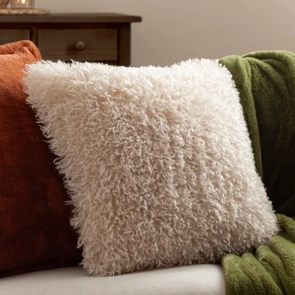 Furn. Rowan Faux Fur Square Cushion 1