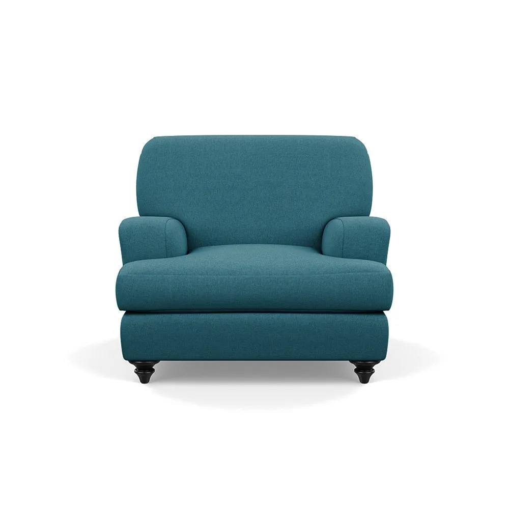 Heal's Hampstead Armchair Brushed Cotton Cadet Black Feet