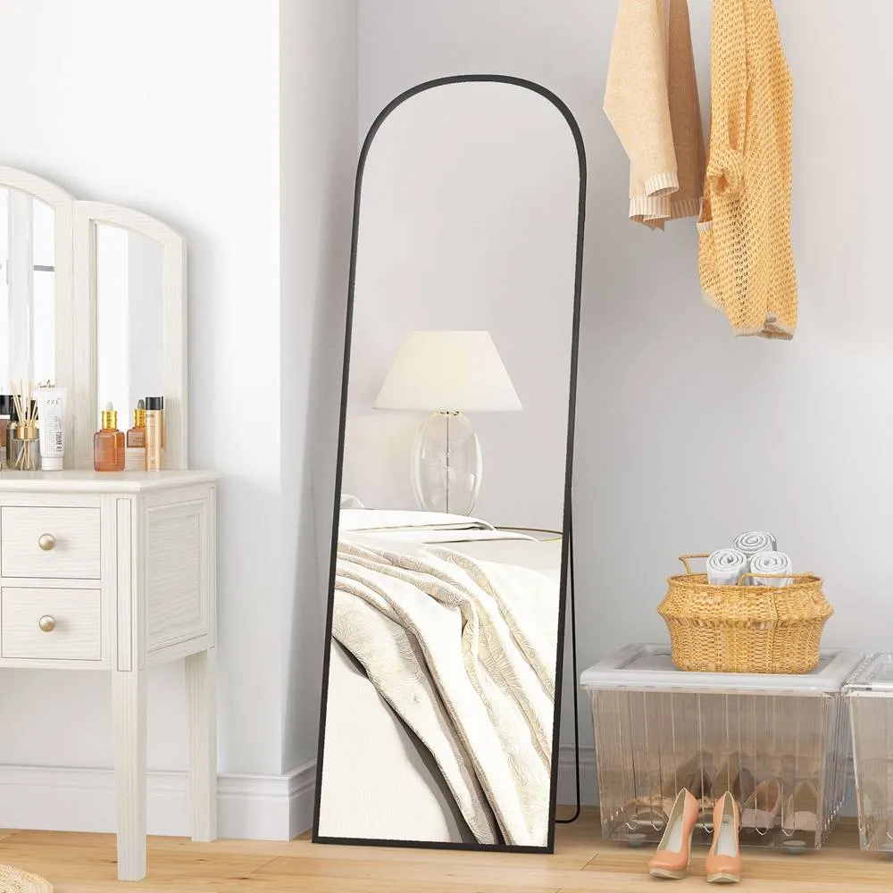 HOMCOM Full Length Mirror Hanging or Leaning Freestanding Floor Mirror in Black 2