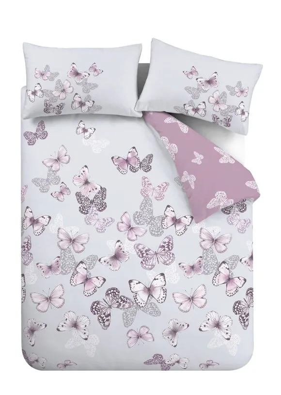 Catherine Lansfield Scatter Butterfly Heather Duvet Cover and Pillowcase Set 5