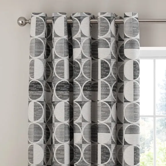 Cai Circle Jacquard Eyelet Curtains 1