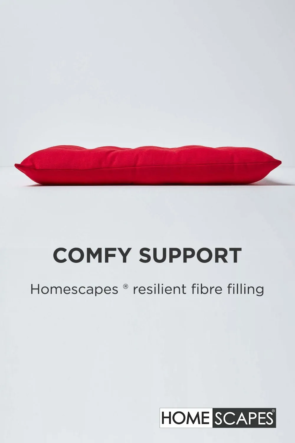 Homescapes 4 Pack Seat Pads Luxury 100% Cotton Indoor Outdoor Garden Cushion, 40cm in Red 4