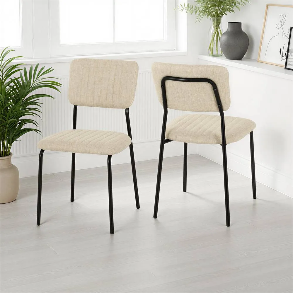 Seconique Sheldon Dining Chair (X4 Per Box) - Beige Fabric