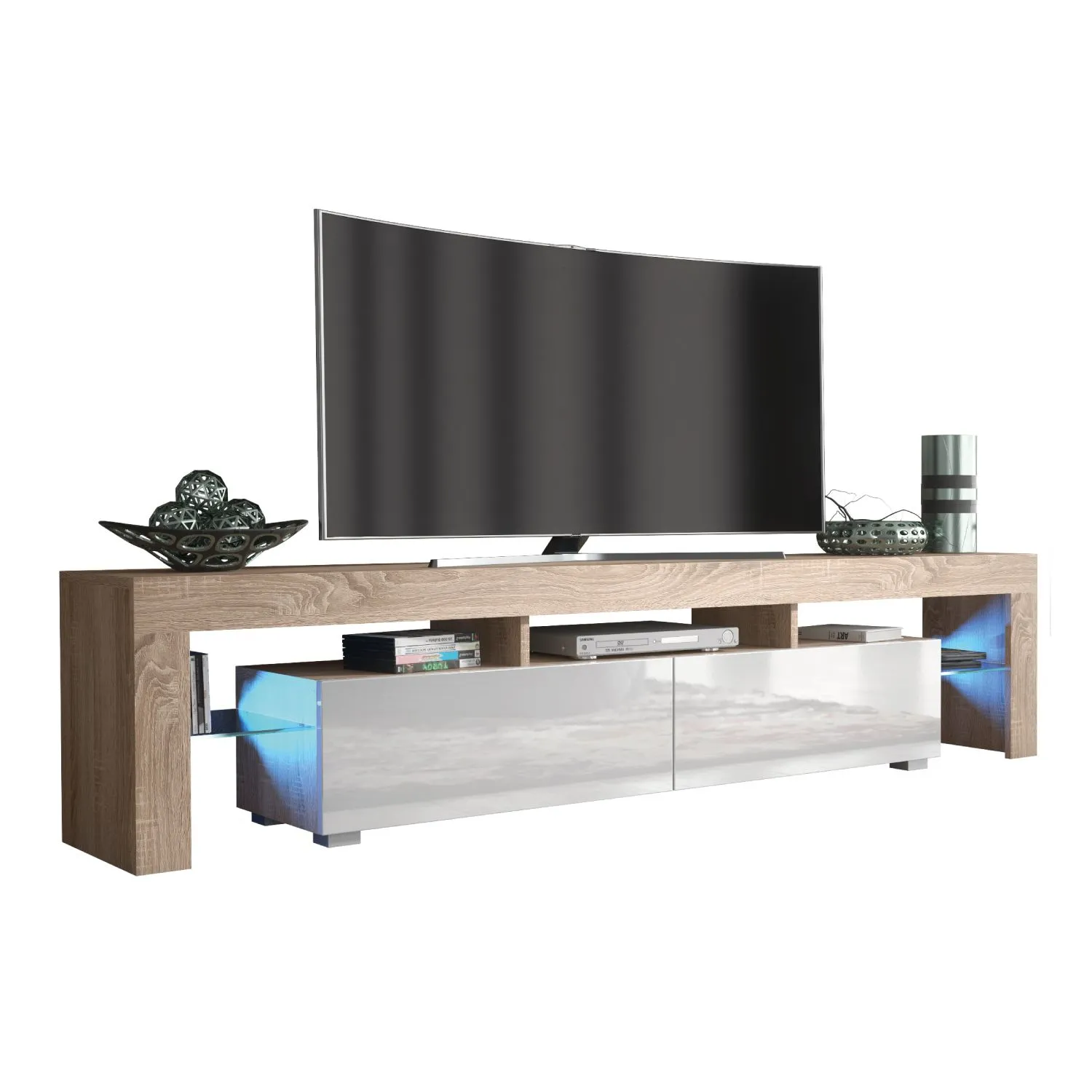 Creative Furniture TV Unit 200cm Sideboard Cabinet Cupboard TV Stand in Light Oak 5