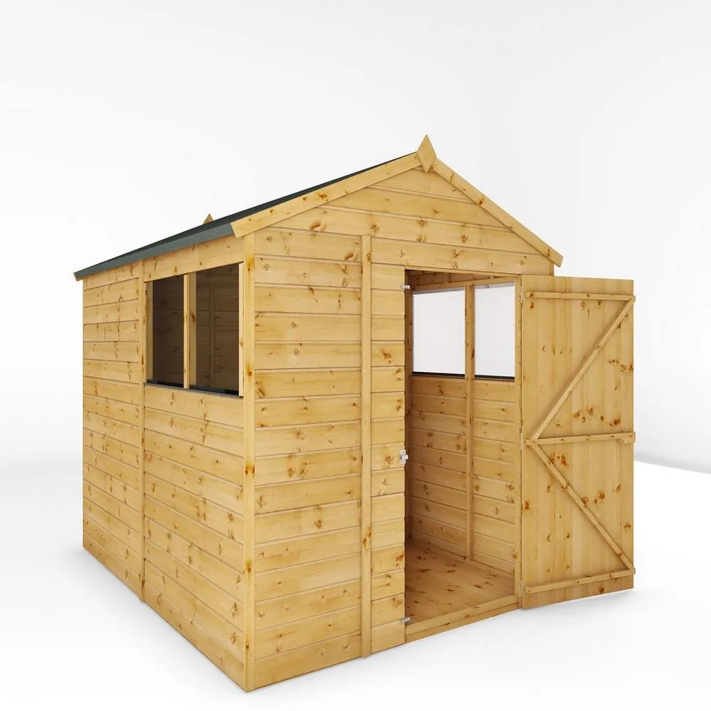 Mercia 8 x 6 Feet Shiplap Apex Shed - L240.8 x W190.5 x H222.2 cm - Brown 5