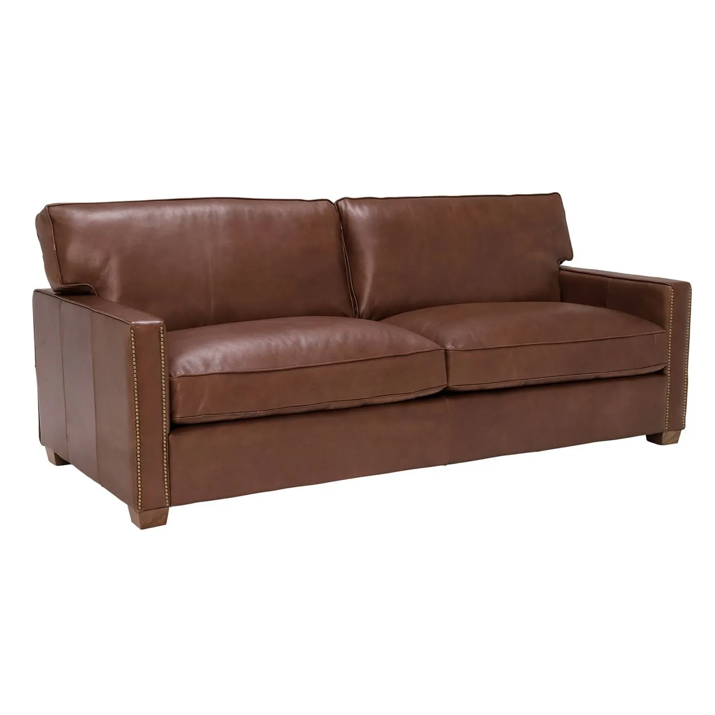 Timothy Oulton Viscount William Sofa 3 Seater, Brown Leather | Barker & Stonehouse 3