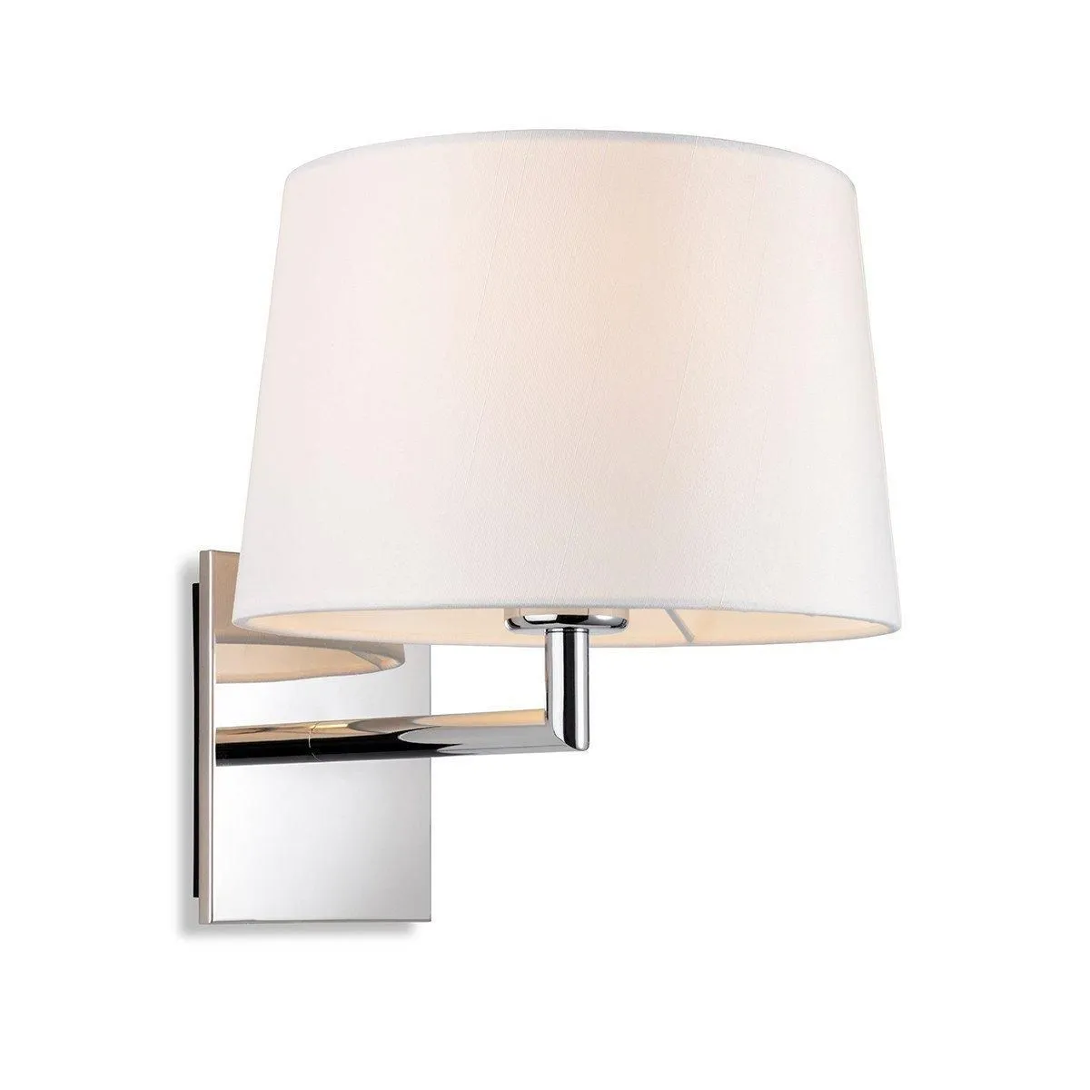 Netlighting Grand Wall Lamp Chrome with Round Tapered Cream Shade in Grey