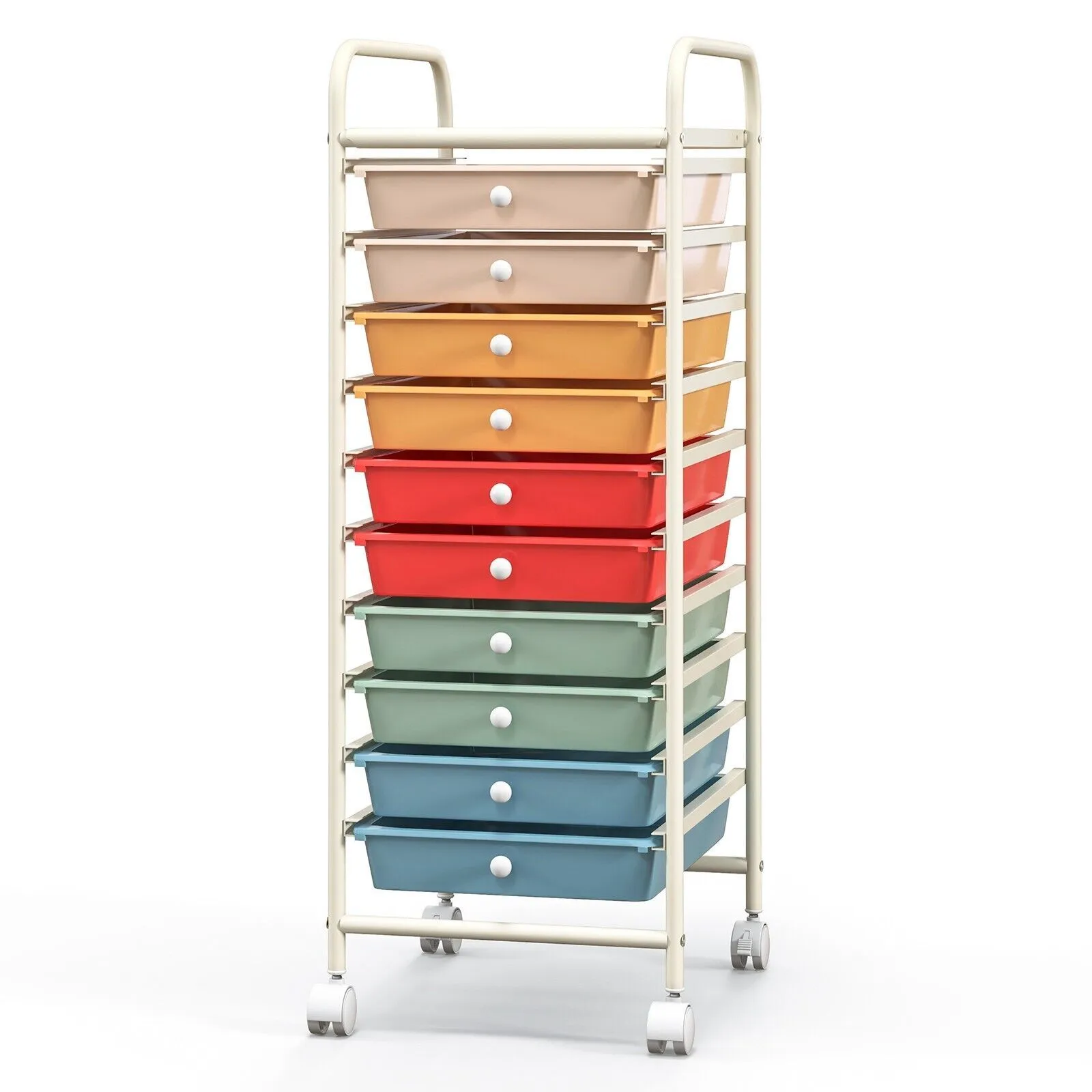 Costway 10 Drawers Storage Trolley Mobile Rolling Utility Cart 6