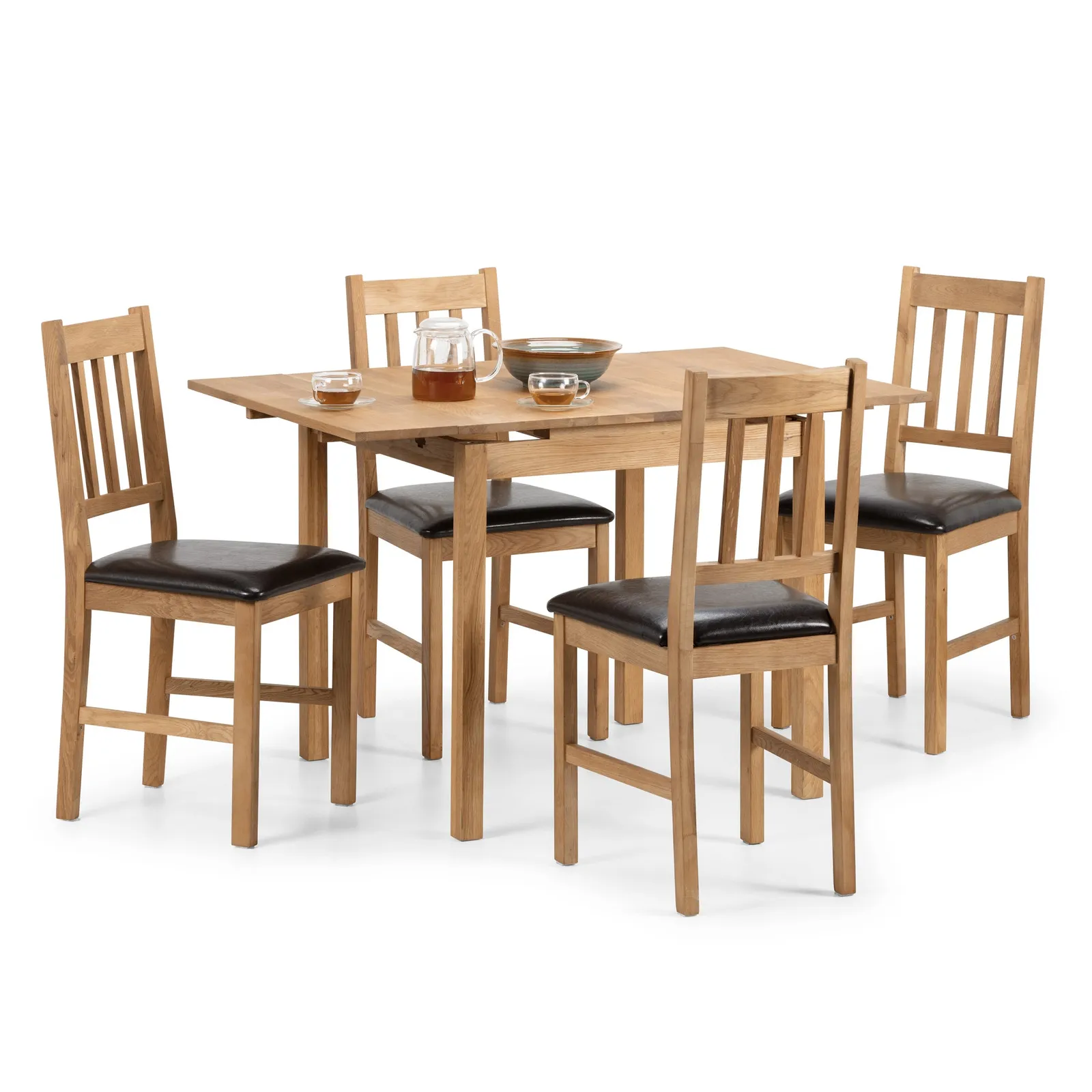 Coxmoor Extending Dining Table with 4 Chairs Brown