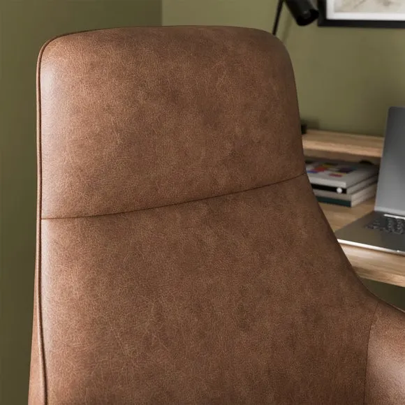 Kingswell Winged Office Chair, Faux Leather 3