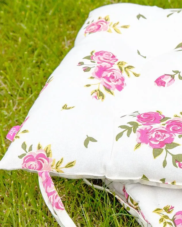 Dibor Set of 2 Vintage Pink Floral Print Indoor Outdoor Chair Seat Pad Garden Furniture Cushions W40 x L40cm 3