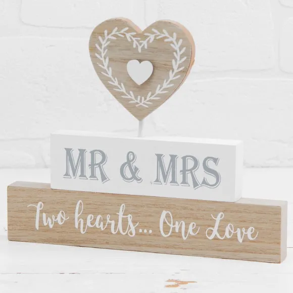 Love Story Mr and Mrs Hearts Plaque 2