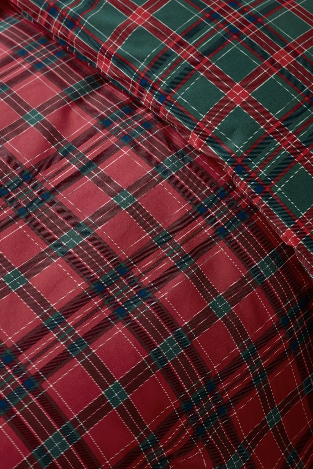 Catherine Lansfield Tartan Check Reversible Duvet Cover Set in Red 4