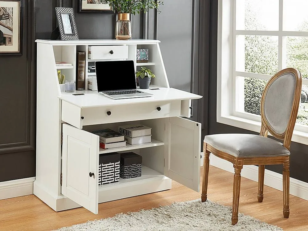 Vente-unique Secretary Desk - Pine & MDF - White - CLEORE 5