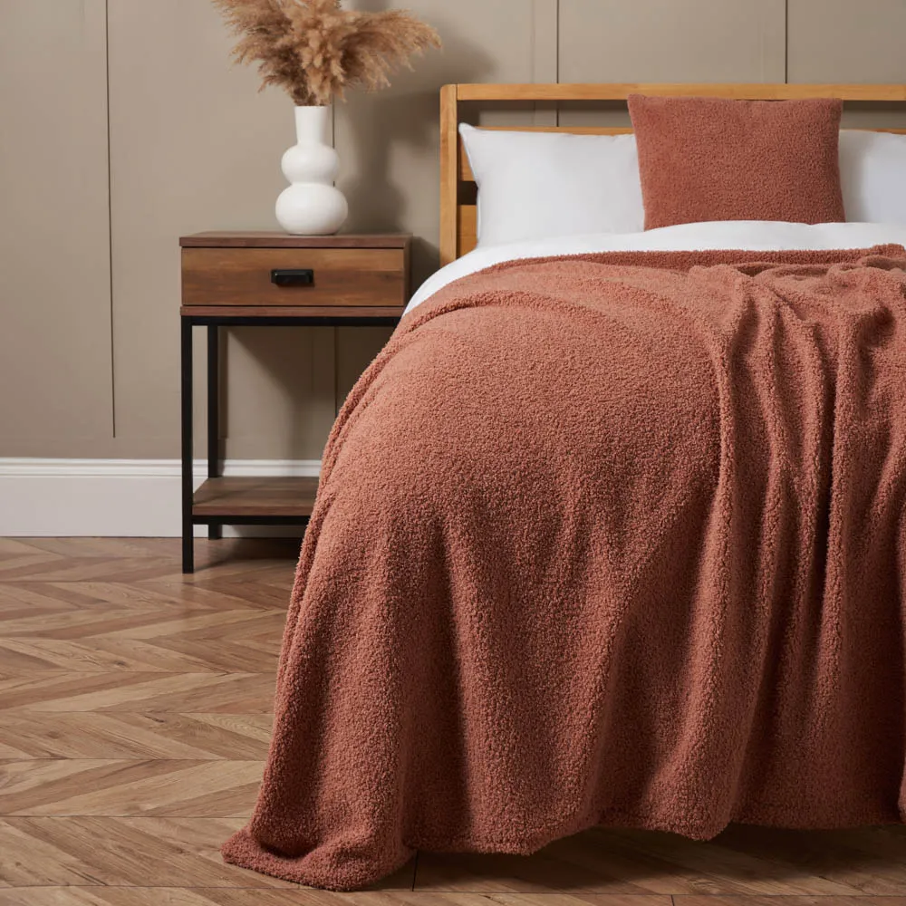 Really Soft Teddy Bear Fleece Throw, Clay 1