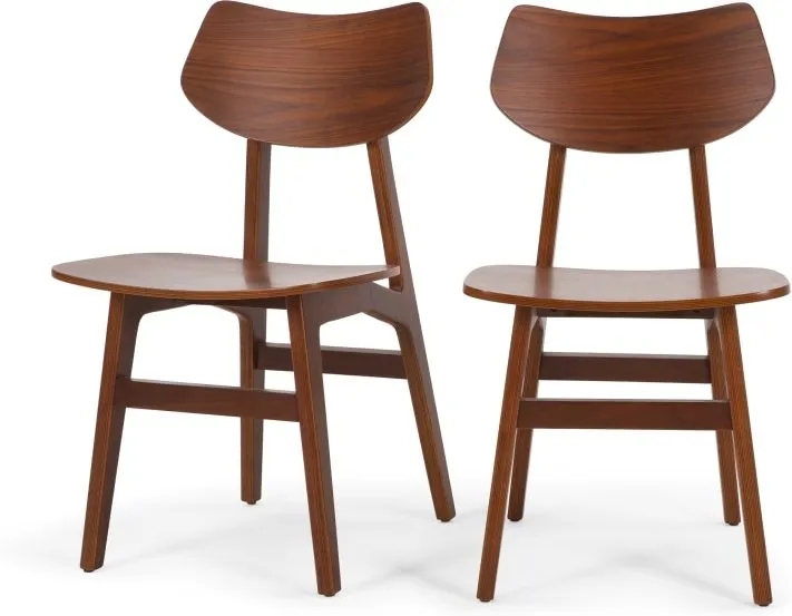 2 x Jacob Dining Chairs, Natural Walnut