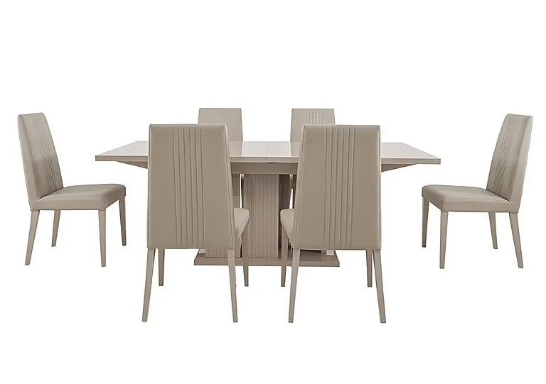 Livia Extending Dining Table and 6 Chairs - 160-cm