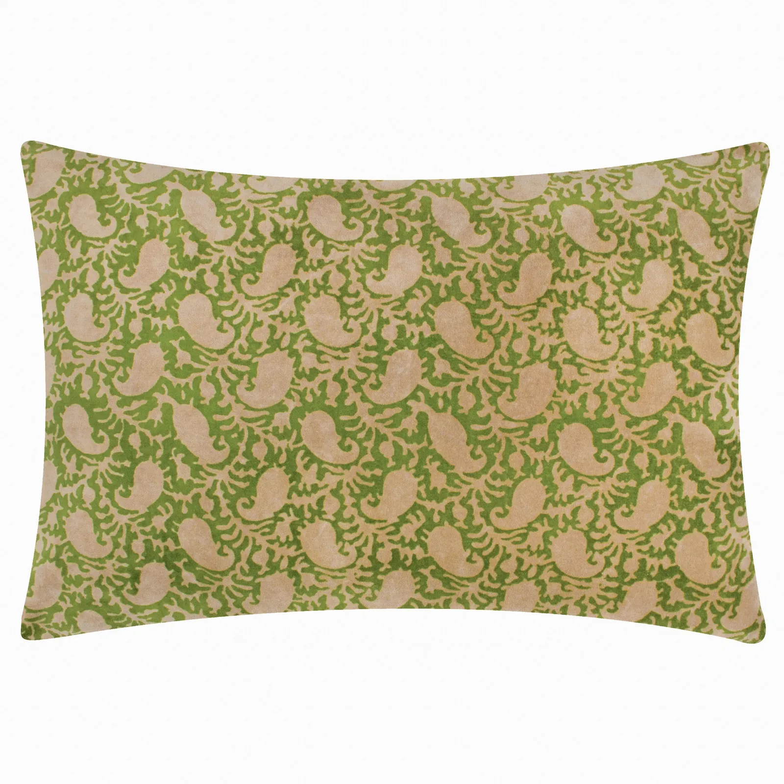 Paoletti Boteh Paisley 100% Cotton Cushion in Bright Green 2