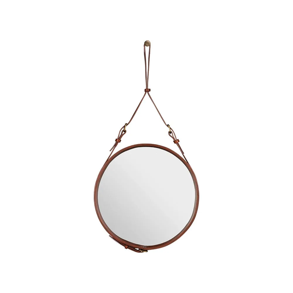 Gubi Adnet Circular Wall Mirror Ø45cm Tan Leather 2
