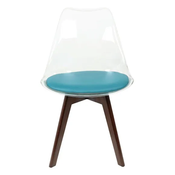 Fusion Living Soho Clear Plastic Dining Chair with Squared Legs 3