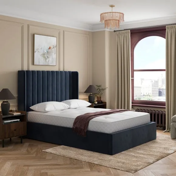 Alara Velvet Ottoman Bed 1