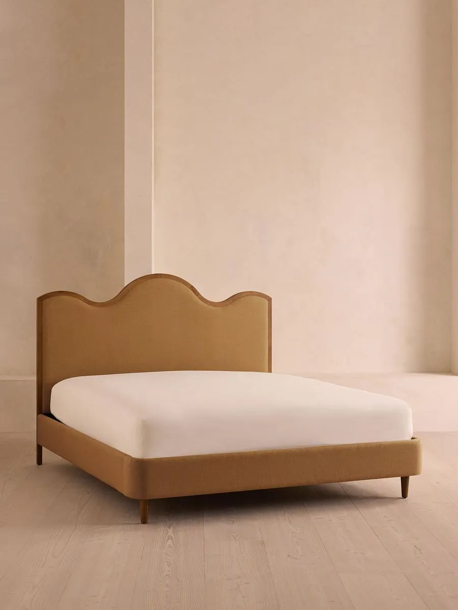 Aubrey Bed, King, Linen, Ochre