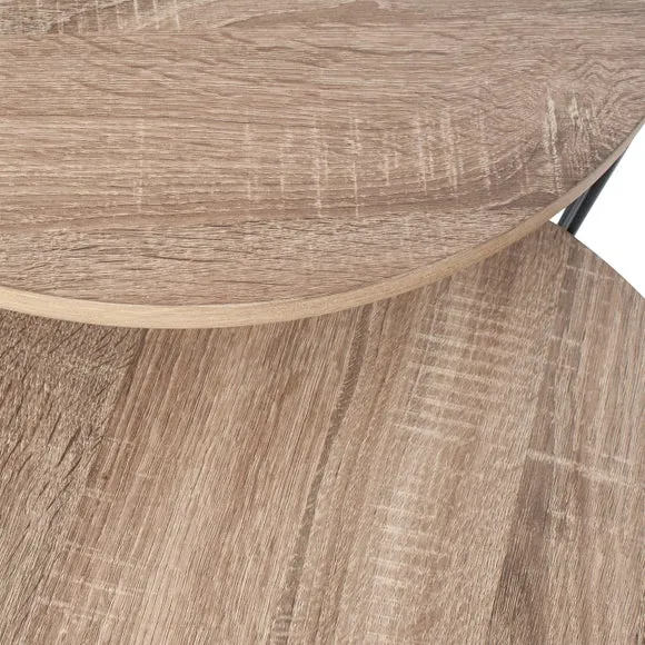 Pacific Atri Set of 2 Nest of Side Tables, Light Wood Effect 3