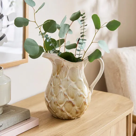 Mottled Reactive Glaze Ceramic Jug Vase
