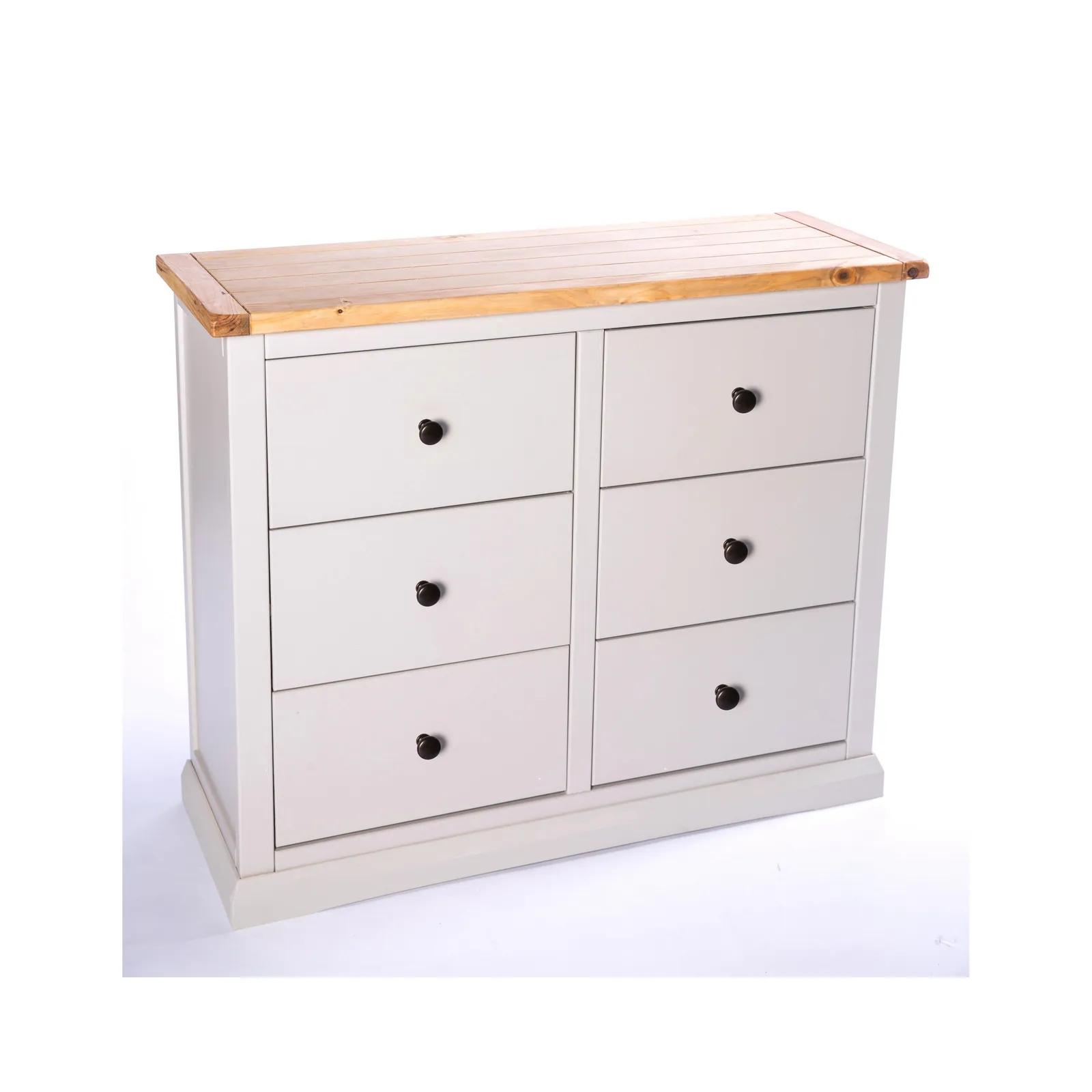 Cabinet Bits Loreo 6 Drawer Chest of Drawers Brass Knob in Light Grey 3