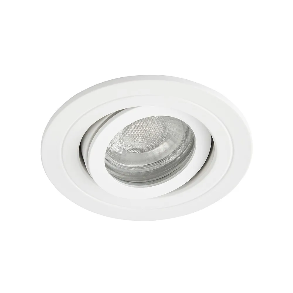 Fion Circular IP65 Tiltable Downlight, Matte White 1