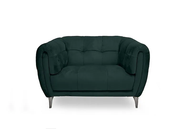 Sienna Fabric Cuddler Chair - Bottle Green