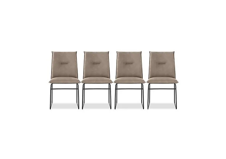 Maya Set of 4 Black Metal Leg Dining Chairs - Desert