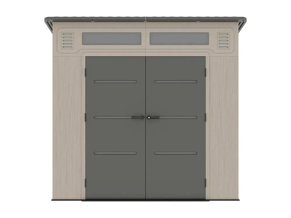 Vente-unique Resin Lean-To Garden Shed 6, 5 Cm With Floor - 22 mm in Grey 2