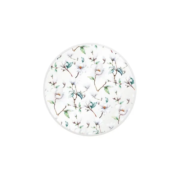 Typis Round White Floral Wall Mirror 2