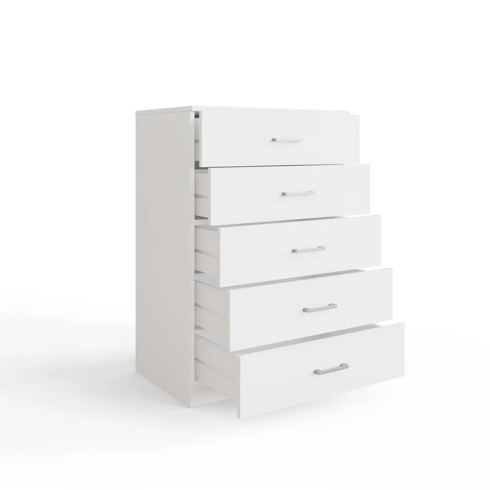 GFW Bailey 5 Drawer Chest in White 3