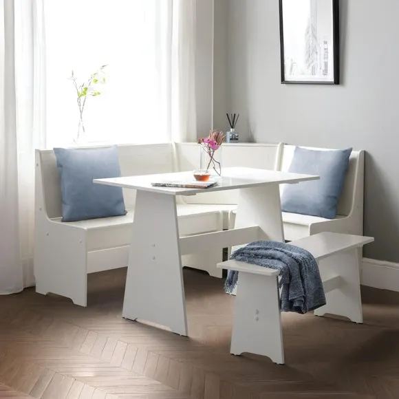 Newport 4 Seater Rectangular Corner Dining Table with Bench 3