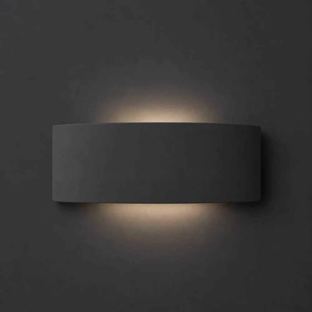 ValueLights Vincent Curved Ceramic Up/Down Flush Wall Sconce Light in Navy 2