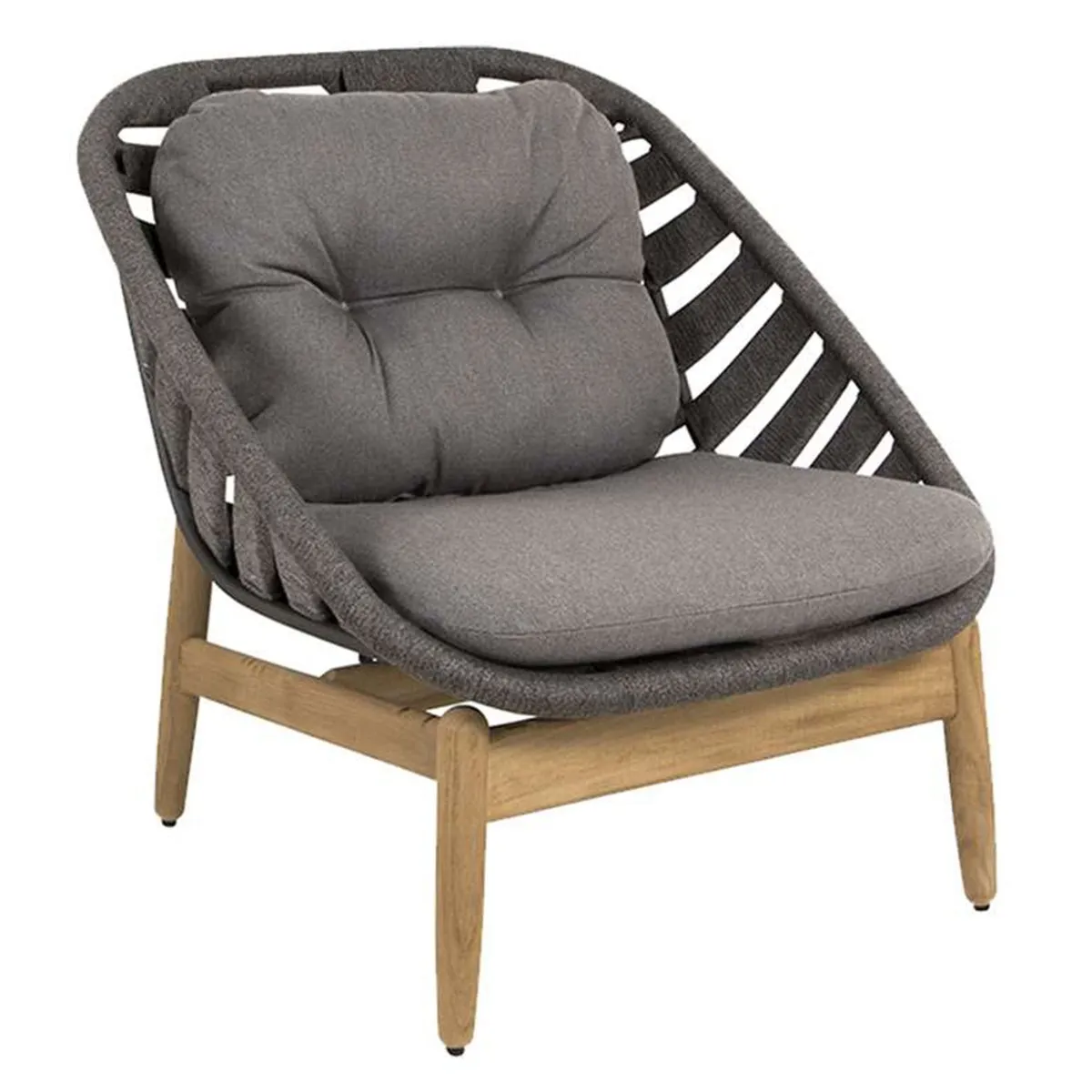 Cane-line Strington Lounge Chair, Dark Grey, Teak