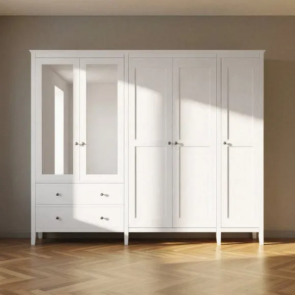 Lynton 5 Door Wardrobe, White