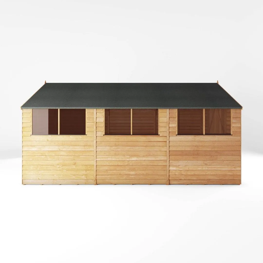 Mercia 15 x 10 Feet Overlap Apex Workshop - L443.7 x W309.7 x H225.4 cm in Brown 4