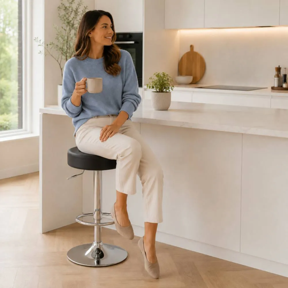 netfurniture Michelle Bar Adjustable Stool in Black 5