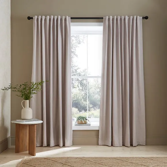 Chambray Microfibre Tab Top Curtains 2