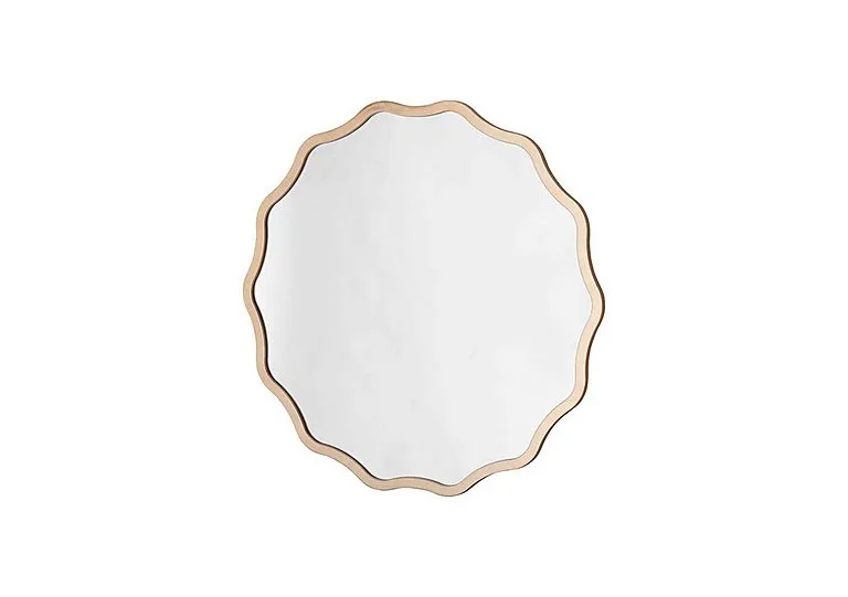 Wave Circle Mirror - Gold
