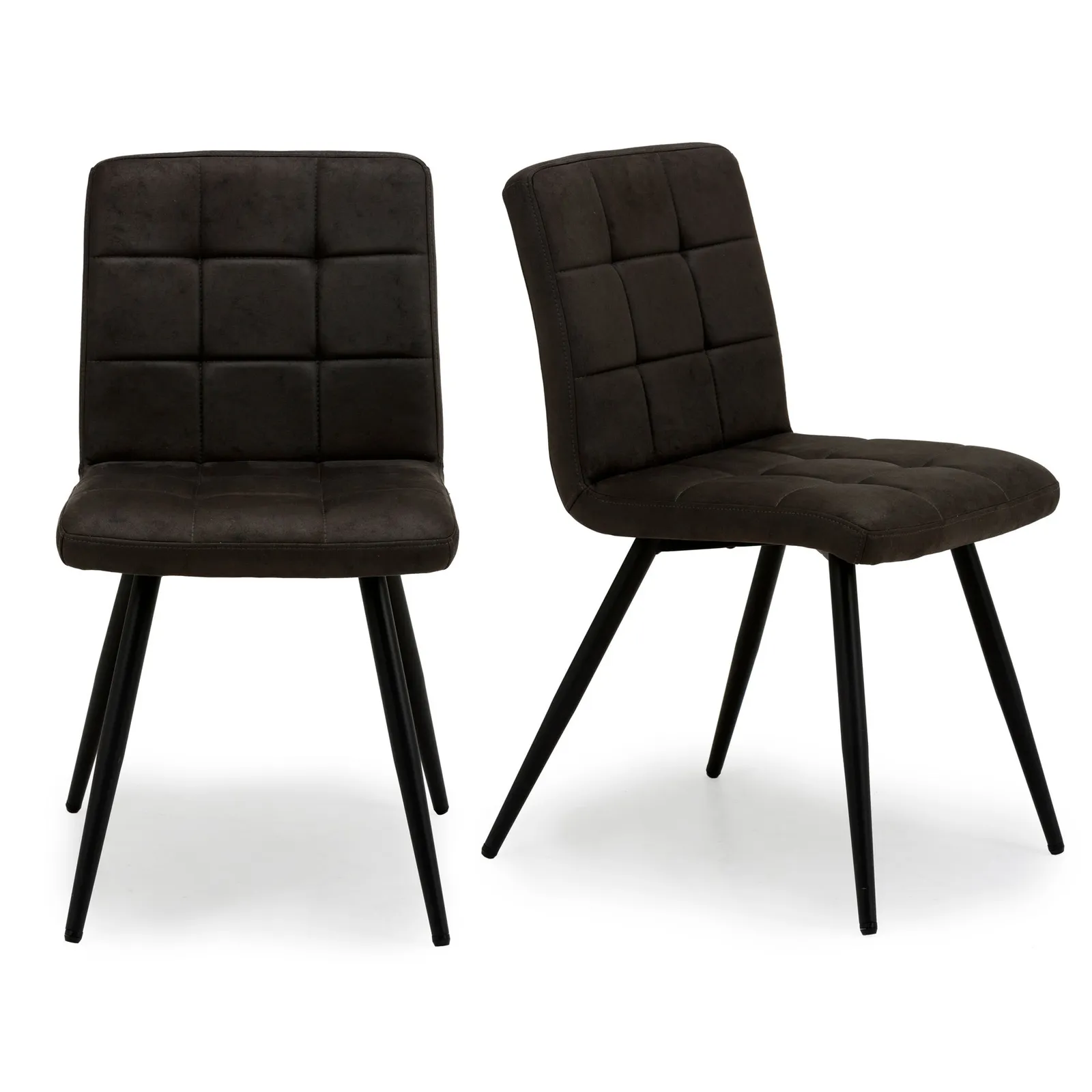 Porter Set of 2 Dining Chairs Grey Microsuede Grey