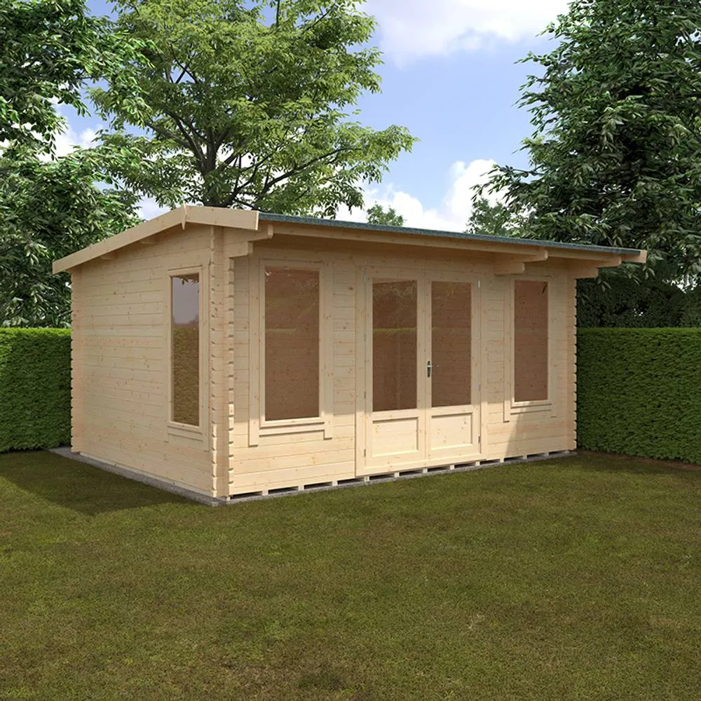 Buttercup Farm 16x12 The Jacob 44mm Cabin - L475 x W355 x H247 cm in Natural 2