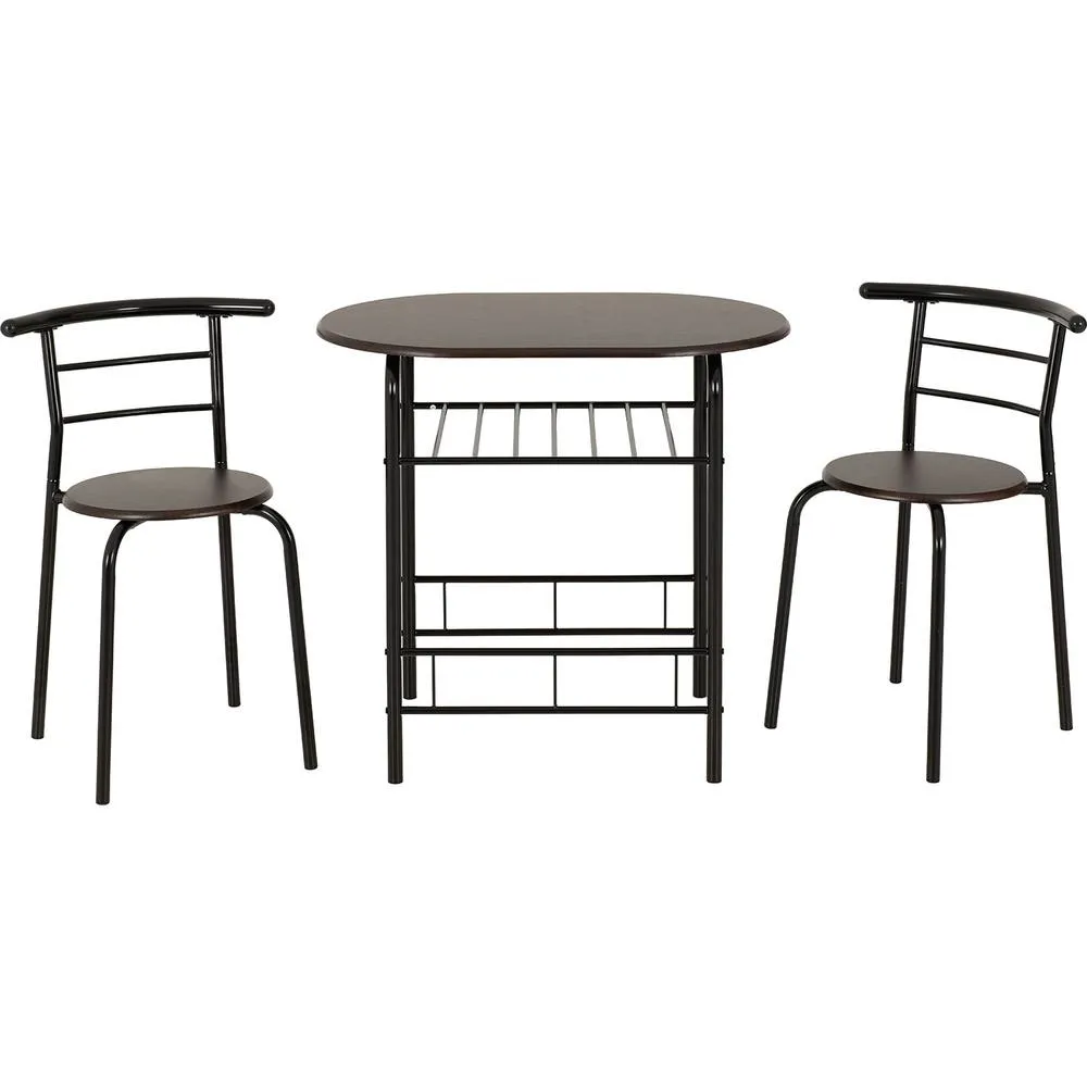 Seconique Derry Dining Set Black/Walnut in Black 3