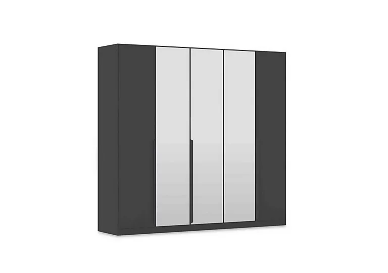 Leon 226cm 5 Door Hinged Décor Wardrobe with Mirror Doors